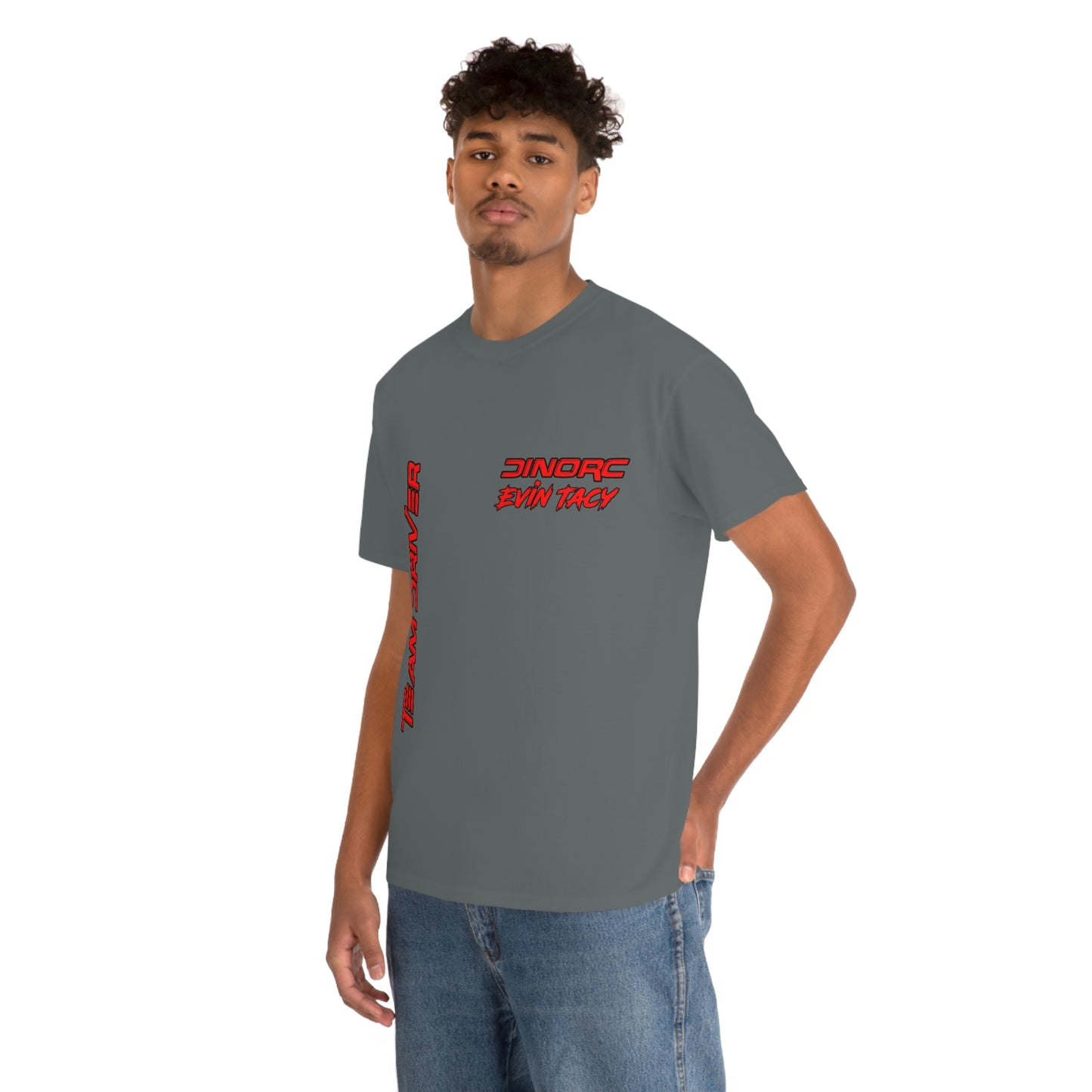 Team Driver Evin Tacy Front and Back DinoRc Logo T-Shirt S-5x 5 colors
