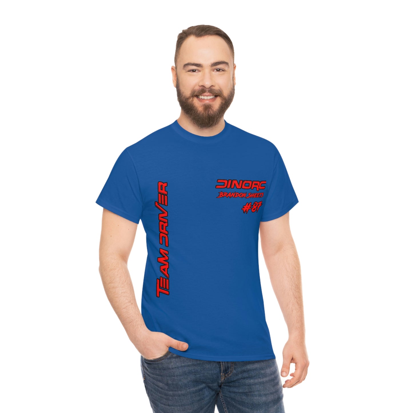 Vertical Team Driver Brandon Sheets Front and Back DinoRc Logo T-Shirt S-5x 5 colors