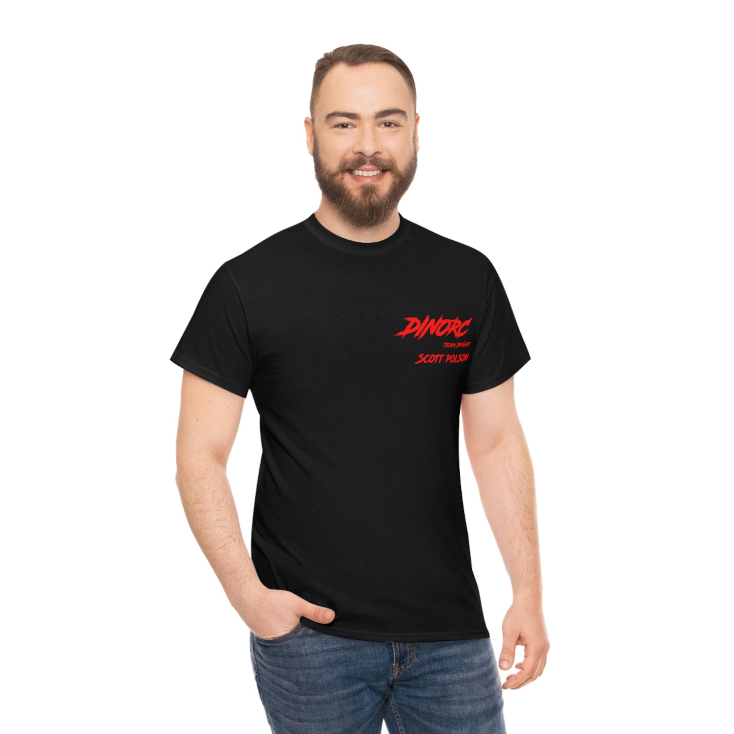 Team Driver Scott Polson Front and Back DinoRc Logo T-Shirt S-5x 5 colors