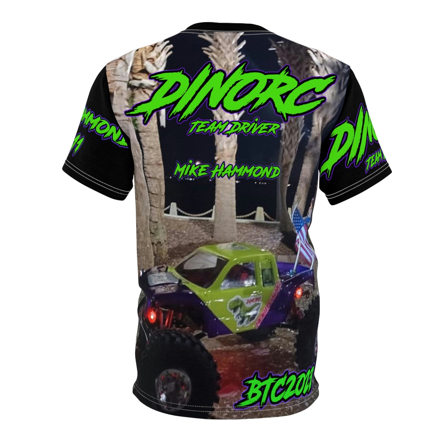 Mike Hammond DinoRC BTC2023 Team Driver T Shirt black n green