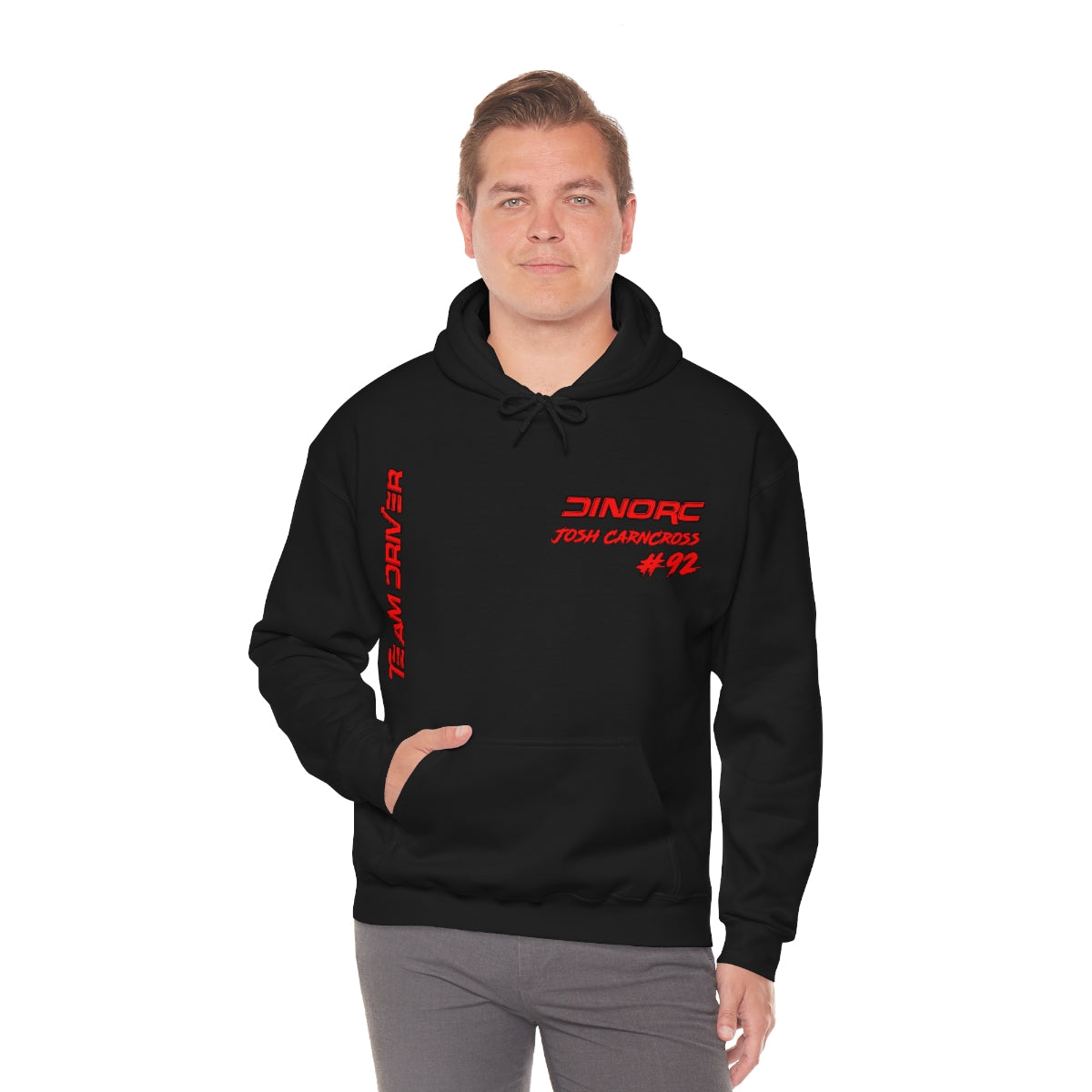 Team Driver Josh Carncross DinoRC Logo Front Back Heavy Blend™ Hooded Sweatshirt