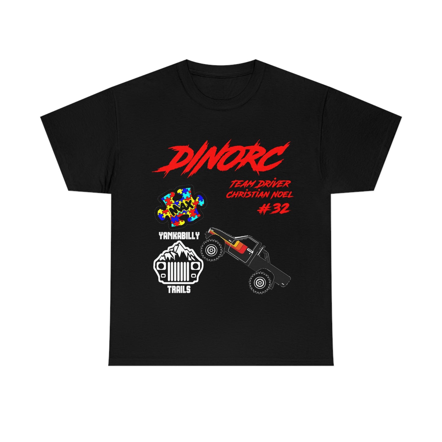 Team Driver Christian Noel truck logo Front and Back DinoRc Logo T-Shirt S-5x 5 colors