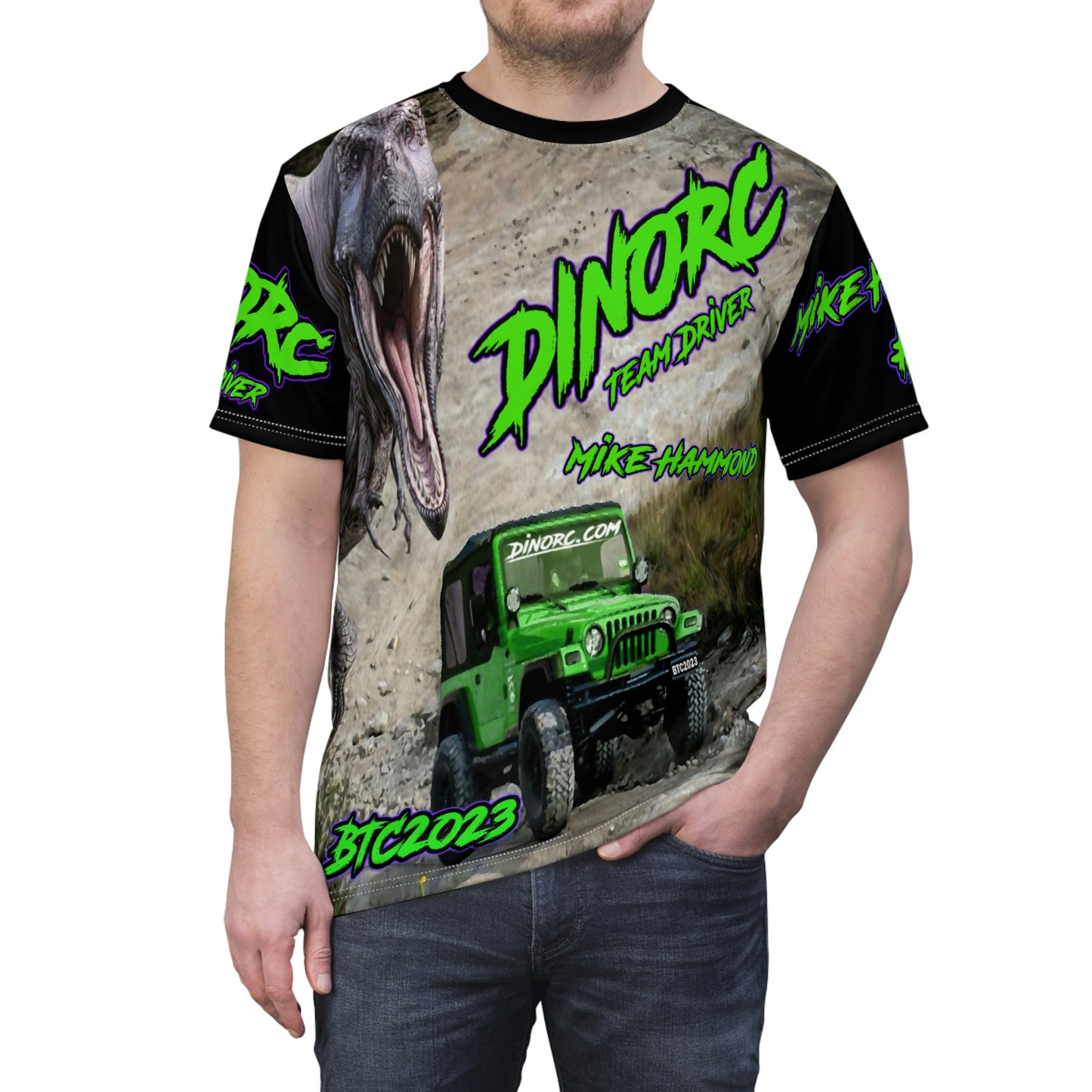 Mike Hammond DinoRC BTC2023 Team Driver T Shirt black n green