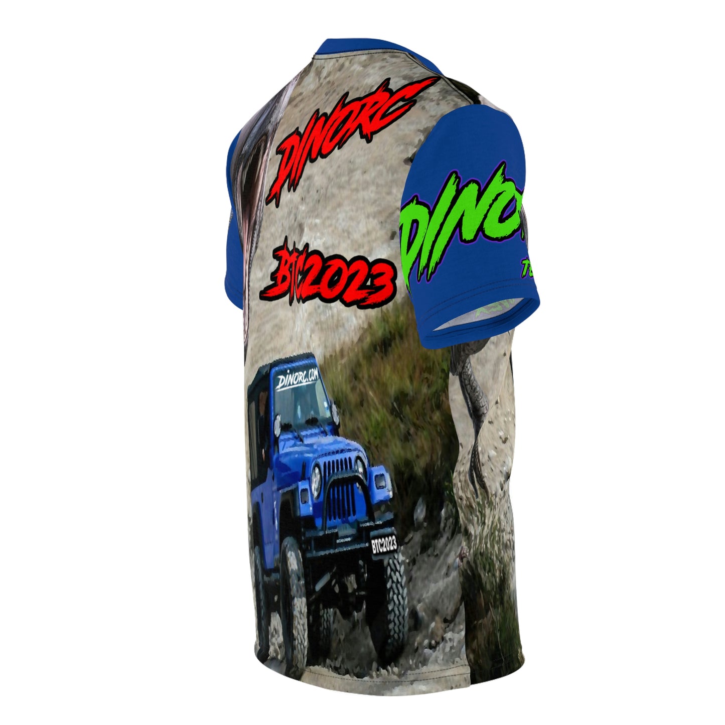 DinoRC BTC2023 Team Driver T Shirt Blue Sleeves