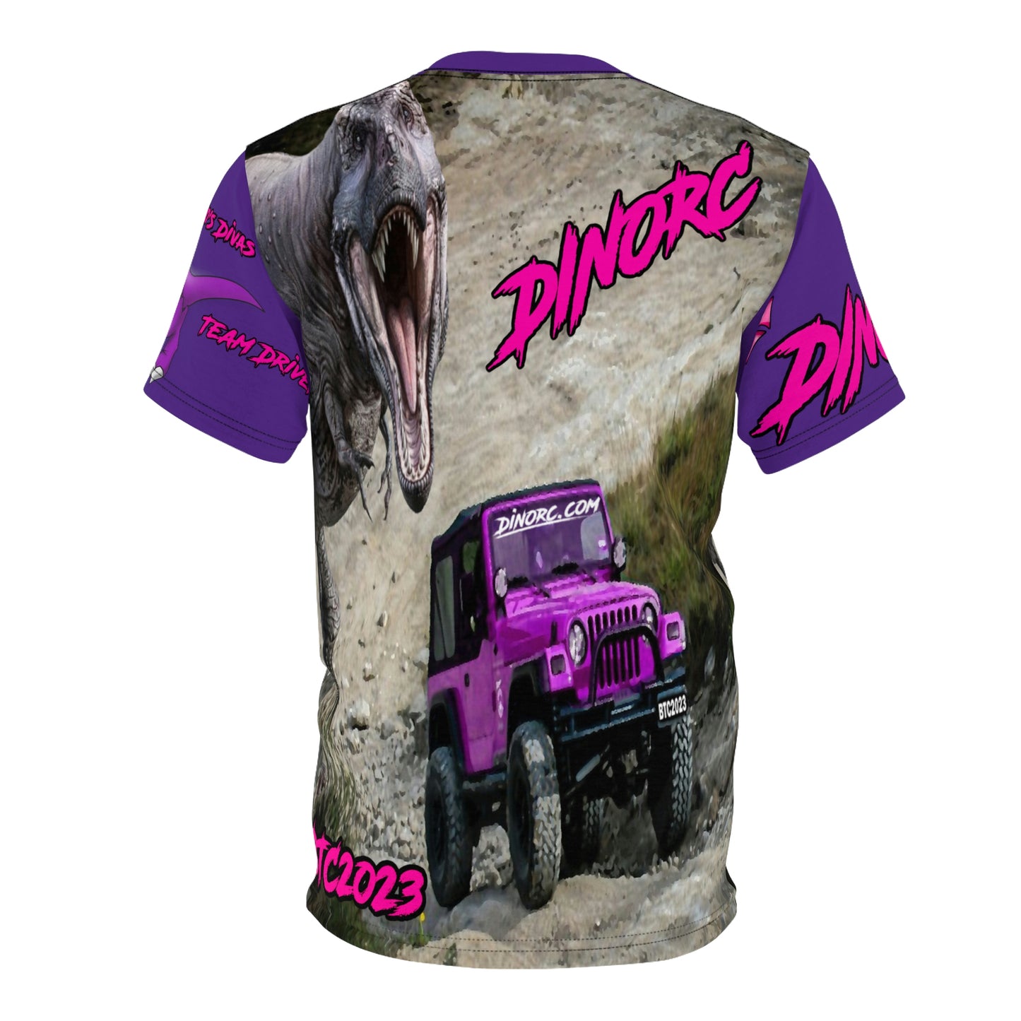 Dino Diva's BTC2023  T Shirt purple Sleeves