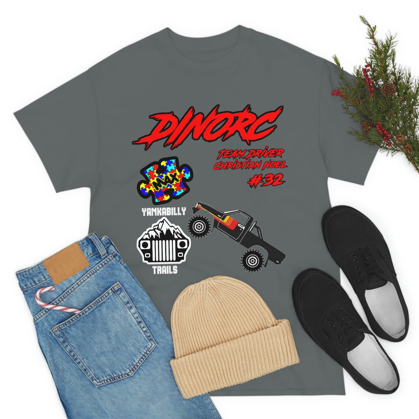 Team Driver Christian Noel truck logo Front and Back DinoRc Logo T-Shirt S-5x 5 colors