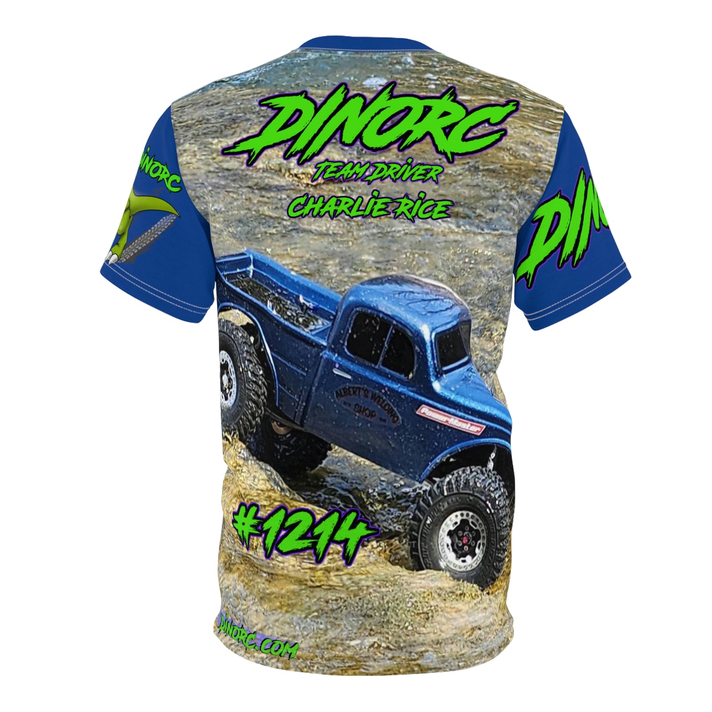 Charles Rice  DinoRC Team Driver T Shirt Blue Sleeves