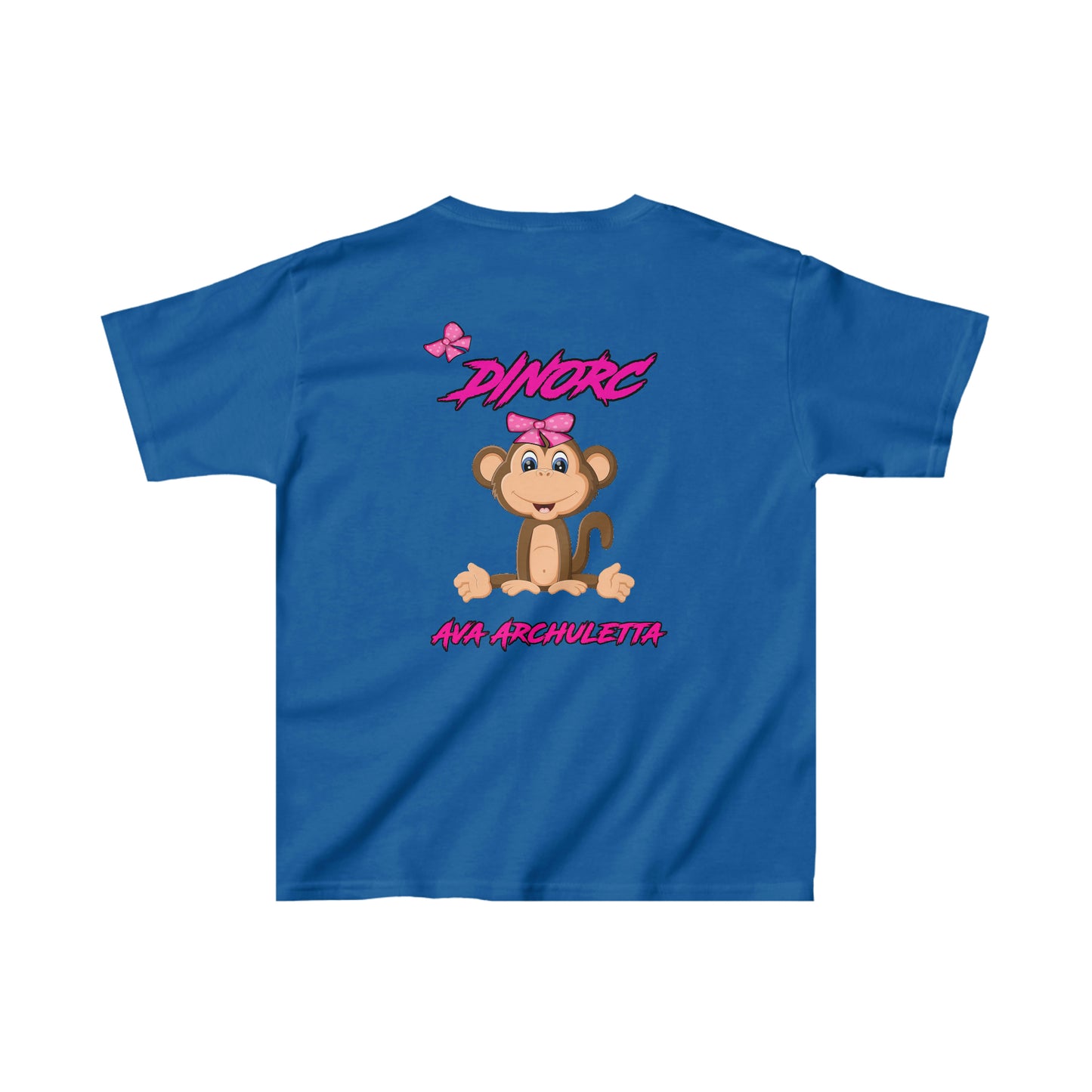 Team Driver Ava Archuletta DinoRC Logo front Monkey back Kids Heavy Cotton™ Tee