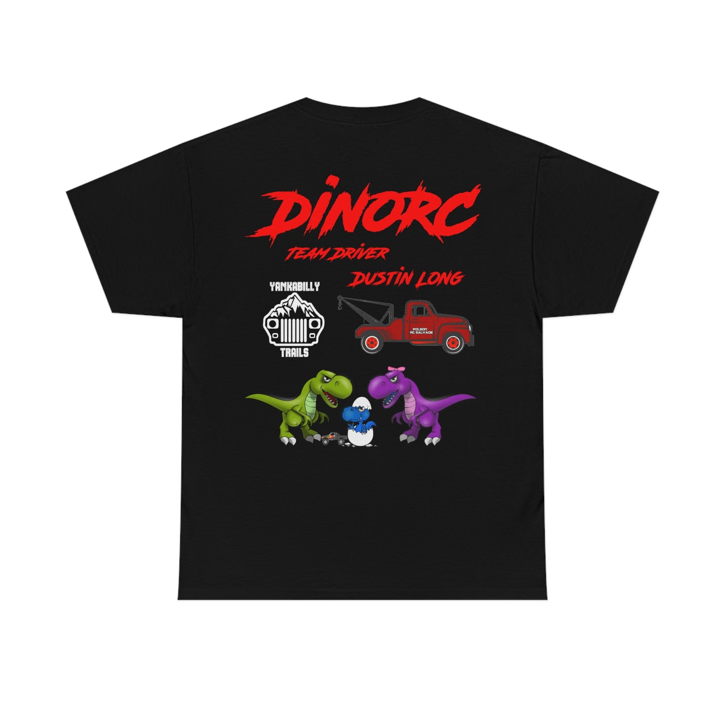 Team Driver Dustin Long  logo Front and Back DinoRc Logo T-Shirt S-5x 5 colors