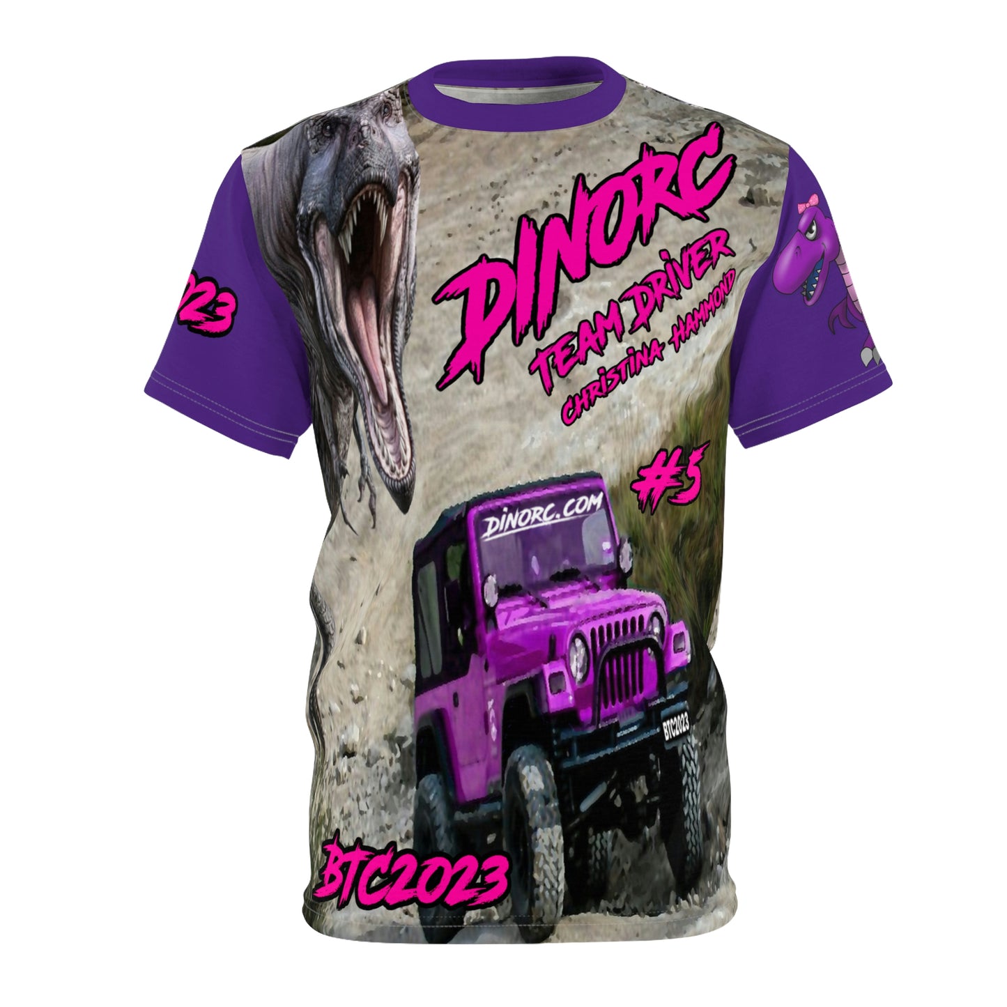 Christina Hammond Dino Diva's BTC2023  T Shirt purple Sleeves