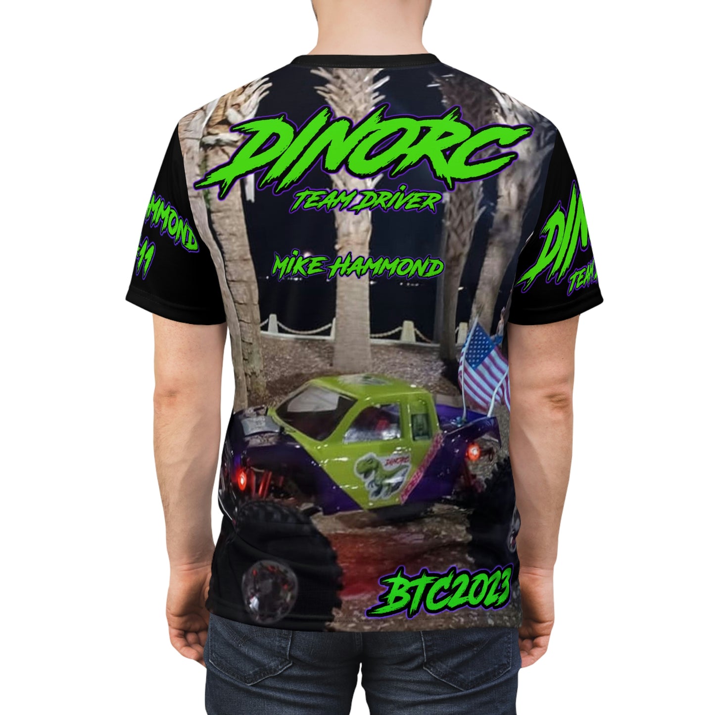 Mike Hammond DinoRC BTC2023 Team Driver T Shirt black n green