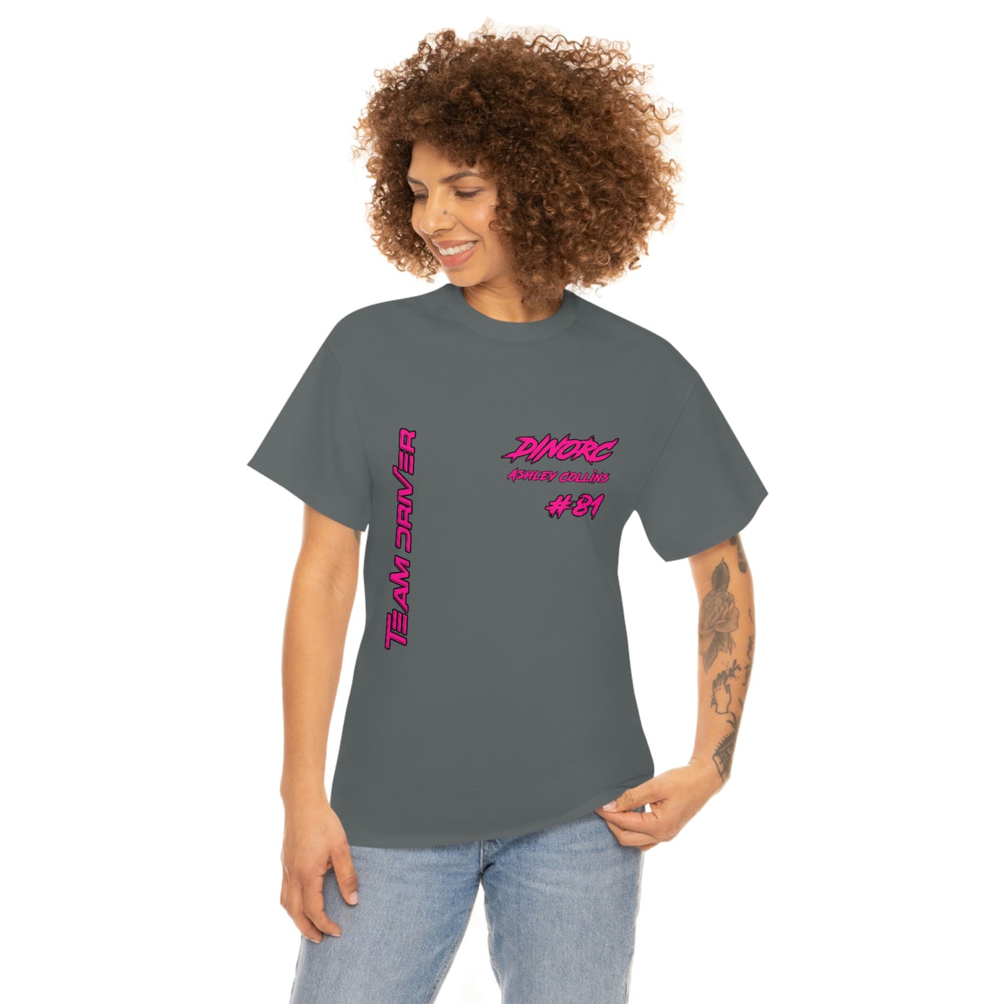 Team Driver Ashley Collins Dino's Divas Front and Back DinoRc Logo T-Shirt S-5x 5 colors