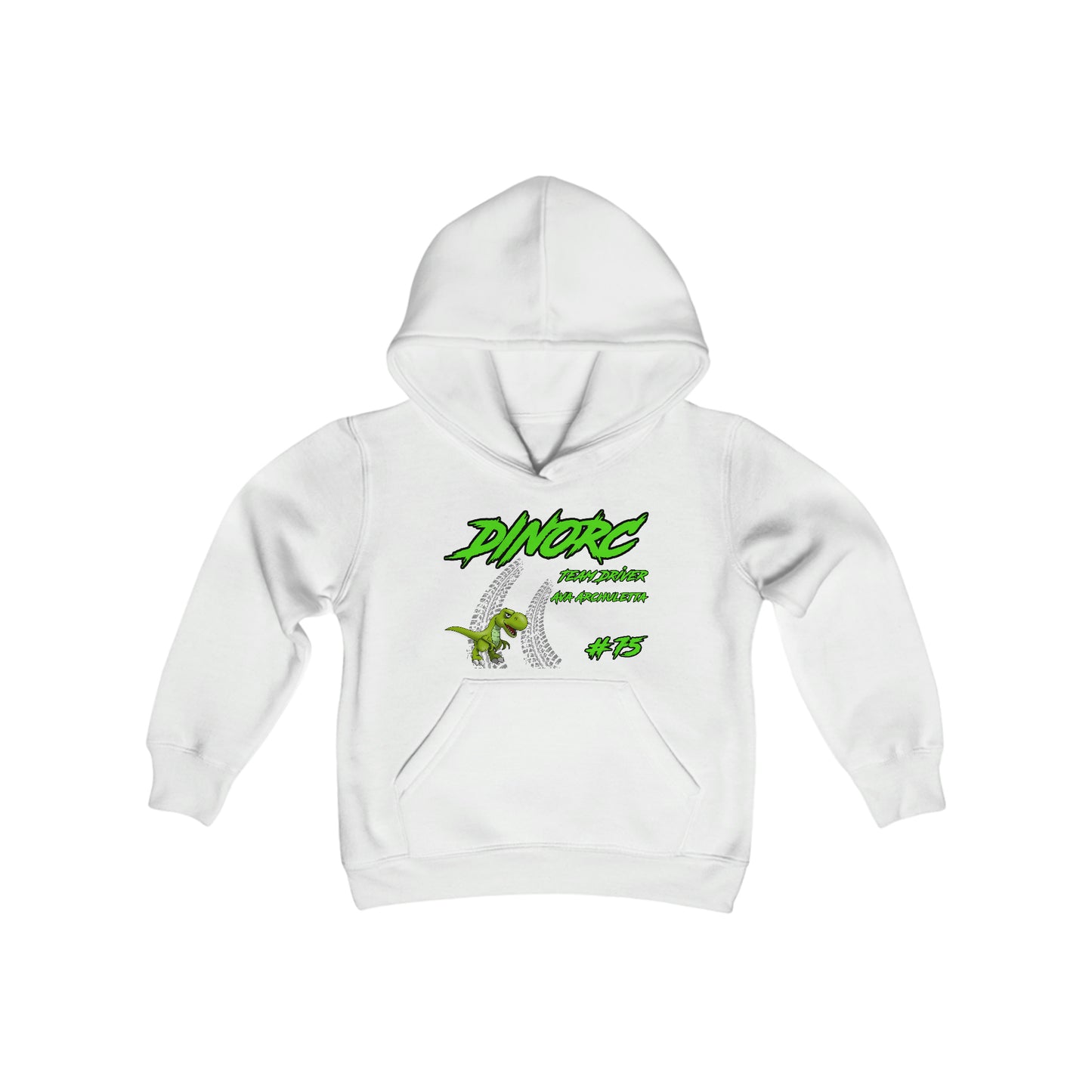 Ava Archuletta Team Driver DinoRC Logo Youth Heavy Blend Hooded Sweatshirt