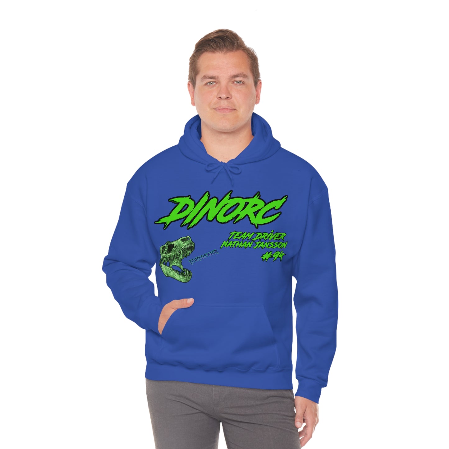 Team Driver Nathan Jansson DinoRC Logo Hooded Sweatshirt Heavy Blend™ Hooded Sweatshirt
