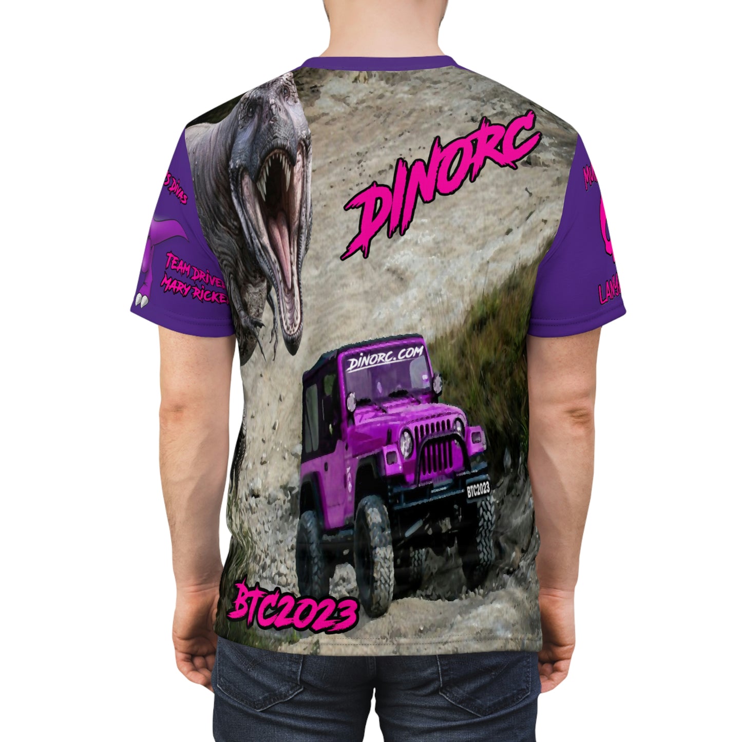 Murnie's RC Laynards Dino Diva's BTC2023  T Shirt purple Sleeves