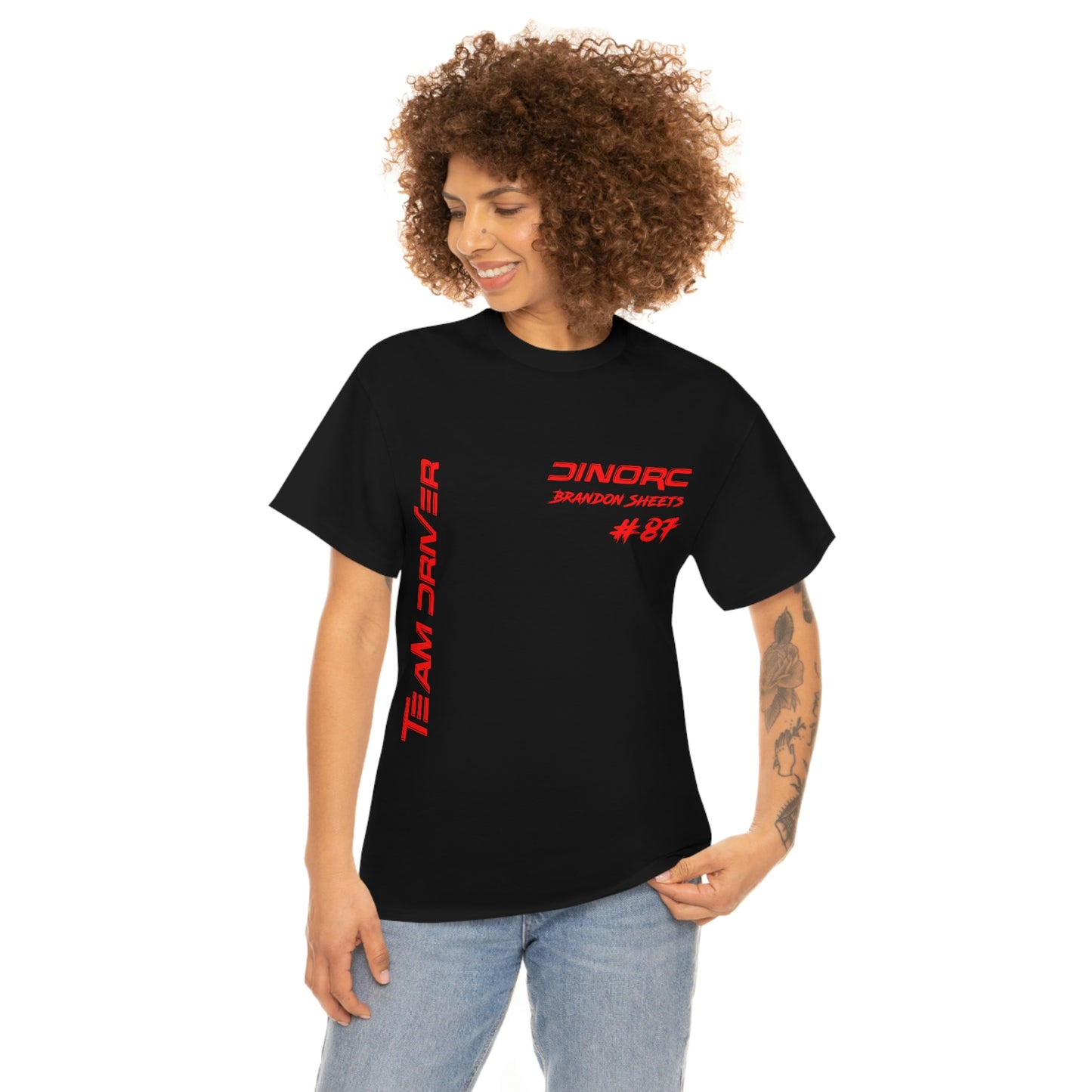 Vertical Team Driver Brandon Sheets Front and Back DinoRc Logo T-Shirt S-5x 5 colors