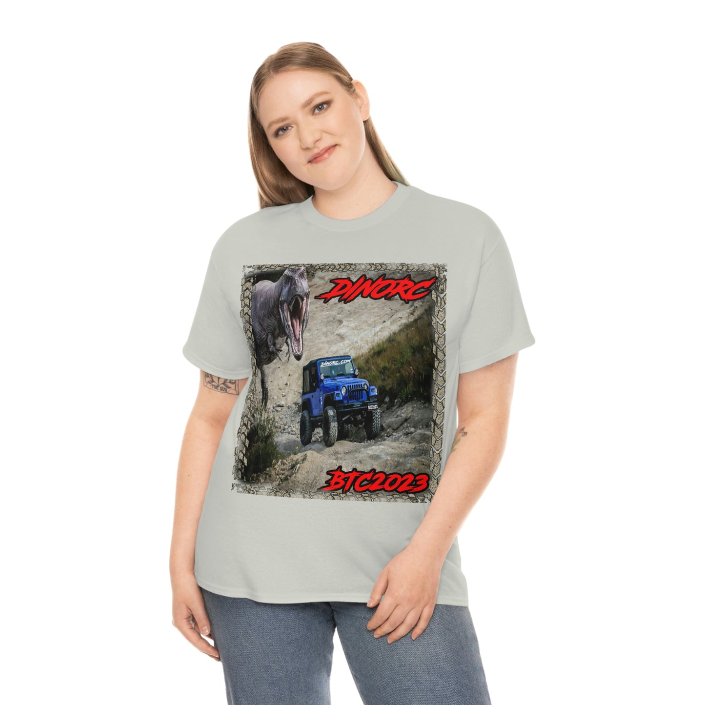 Headlights Beat The Barn BTC DinoRC logo Front and Back DinoRc Logo T-Shirt S-5x 5 colors